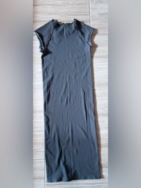 Nikibiki Ribbed Maxi Skirt in Charcoal